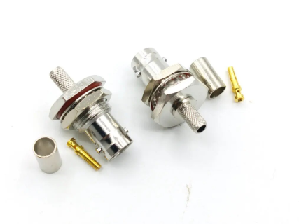 Разъем BNC-female под кабель RG58 (RG-58), 50 Ом, обжимной под пайку, 1 шт. Разъем BNC-female под кабель RG58 (RG-58), 50 Ом, обжимной под пайку, 1 шт.