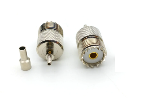 Разъем UHF-female под кабель RG174, RG178, RG316, 50 Ом, обжимной под пайку, 2 шт. Разъем UHF-female под кабель RG174, RG178, RG316, 50 Ом, обжимной под пайку, 2 шт.