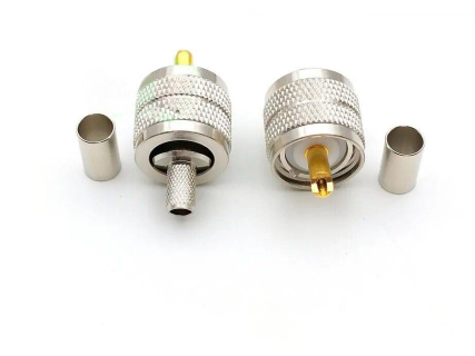 Разъем UHF-male (PL259) под кабель RG58 (N-F111F), обжимной под пайку, 2 шт. Разъем UHF-male (PL259) под кабель RG58 (N-F111F), обжимной под пайку, 2 шт.