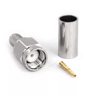 Разъем SMA-male под кабель RG58 (S-111F) 50 Ом, обжимной под пайку, серебряные, 2 шт. Разъем SMA-male под кабель RG58 (S-111F) 50 Ом, обжимной под пайку, серебряные, 2 шт.