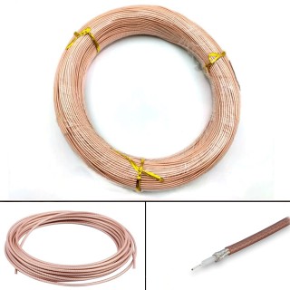 Радиочастотный коаксиальный кабель RG178, 50 Ом, многожильный, медная оплетка, термостойкий Радиочастотный коаксиальный кабель RG178, 50 Ом, многожильный, медная оплетка, термостойкий