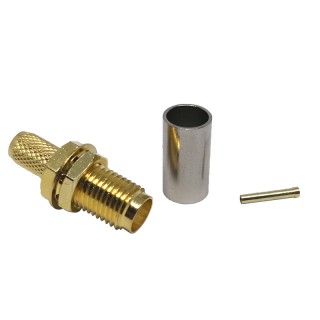 Разъем SMA-female под кабель RG58 (S-211F), 50 Ом, обжимной под пайку, 50 шт. Разъем SMA-female под кабель RG58 (S-211F), 50 Ом, обжимной под пайку, 50 шт.