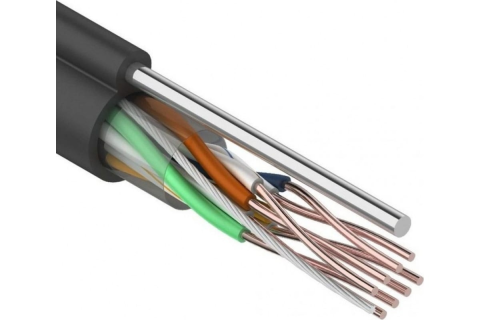 Кабель витая пара UTP с тросом, 4 пары, cat.6, моножила, медный, уличный с тросом, коннекторами и колпачками в комплекте, 210 метров Кабель витая пара UTP с тросом, 4 пары, cat.6, моножила, медный, уличный с тросом, коннекторами и колпачками в комплекте, 210 метров